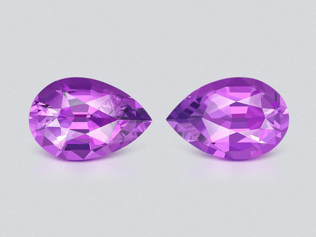 Paar Amethyste im Tropfenschliff, 5,64 Karat, Brasilien  Image №1