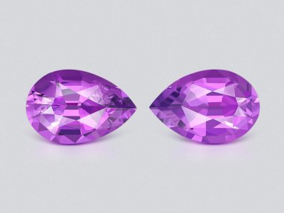 Pair of pear-cut amethysts 5.64 carats, Brazil  photo