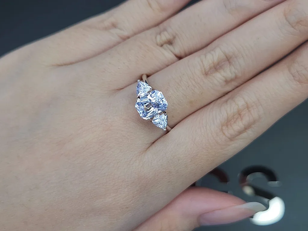 Saphir taille radiant bleu pastel 2,06 carats, Sri Lanka Image №5