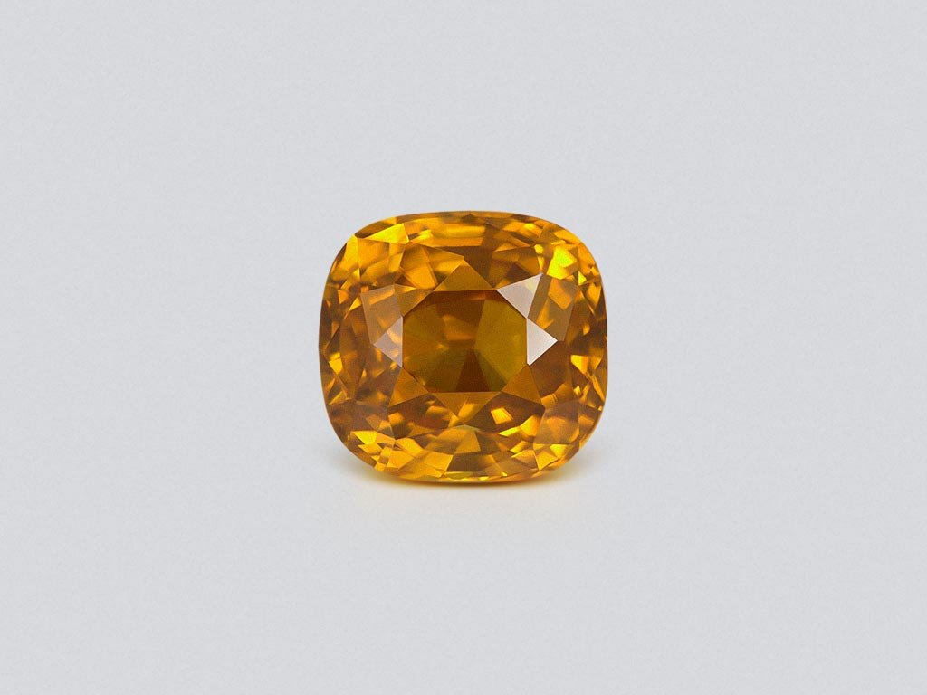 Brown orange zircon cushion cut 6.33 carats, Africa Image №1