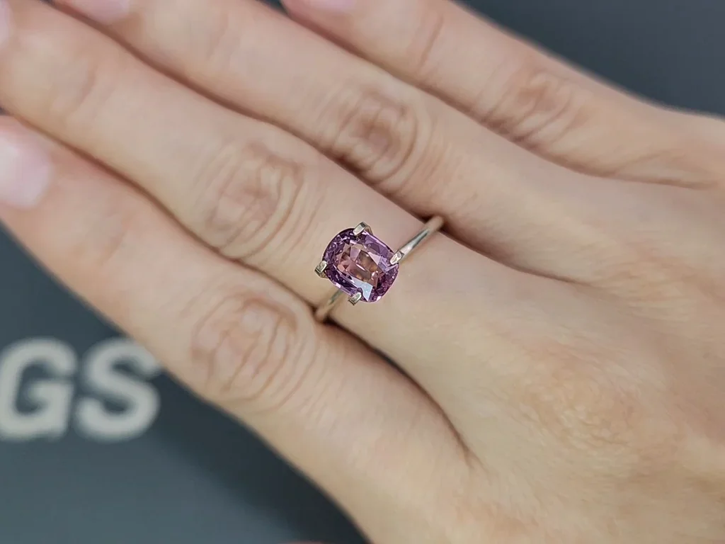Purple spinel cushion cut 1.78 carats, Vietnam Image №5