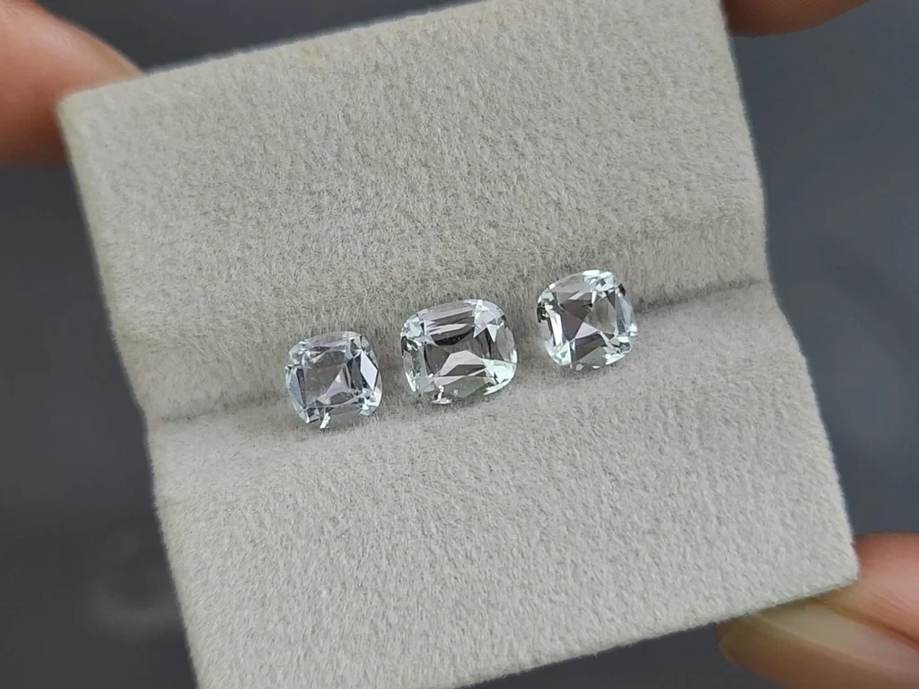 Set of aquamarines cushion cut 2.69 carats, Madagascar Image №5