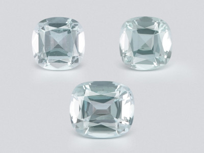Set of aquamarines cushion cut 2.69 carats, Madagascar photo