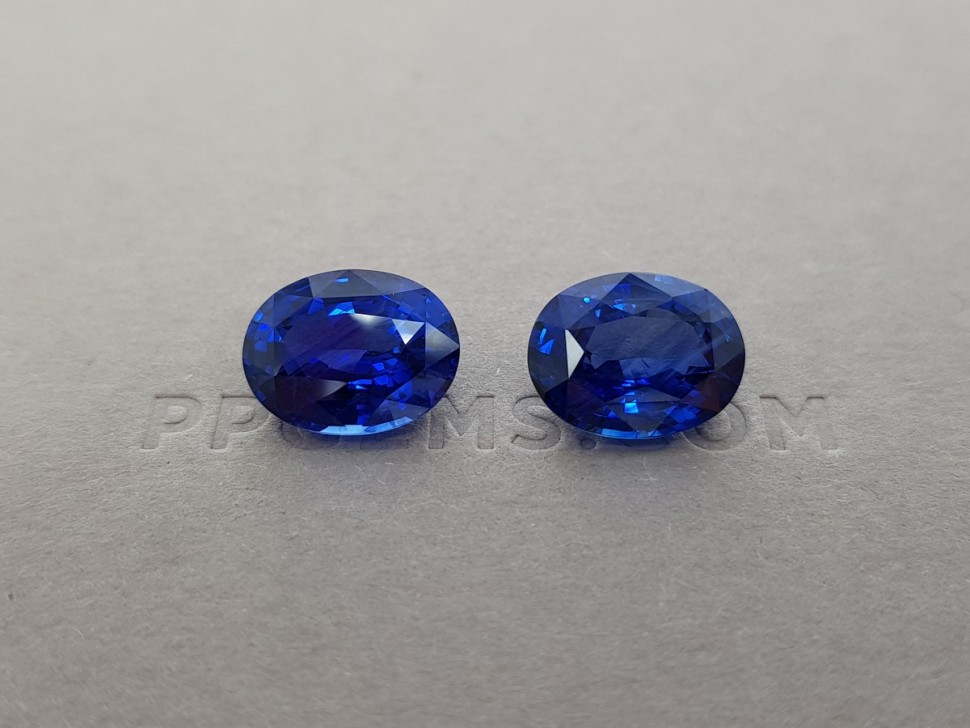 Pair of blue Ceylon sapphires of 12.62 ct Image №1