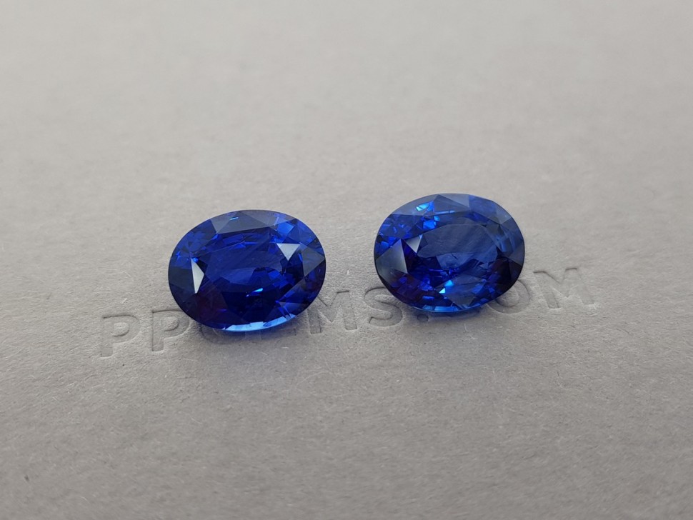 Pair of blue Ceylon sapphires of 12.62 ct Image №2