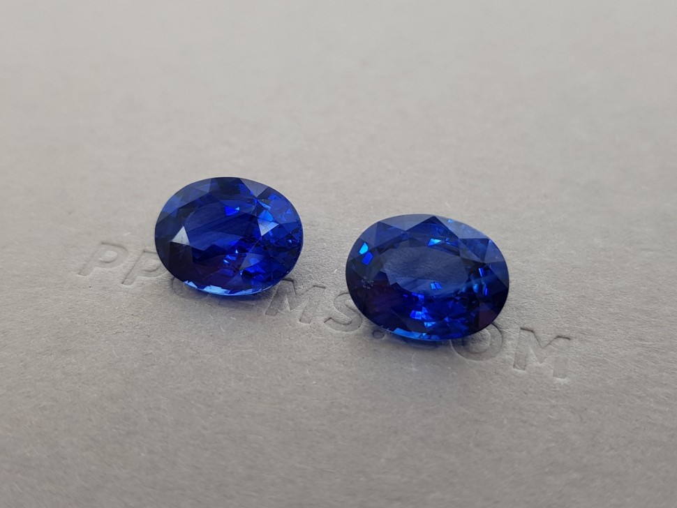 Pair of blue Ceylon sapphires of 12.62 ct Image №3