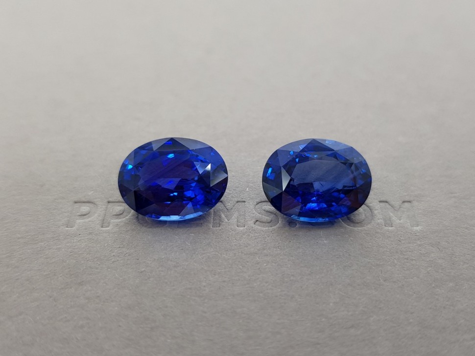 Pair of blue Ceylon sapphires of 12.62 ct Image №4
