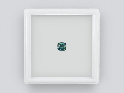 Saphir turquoise taille coussin 0,95 ct, Madagascar photo