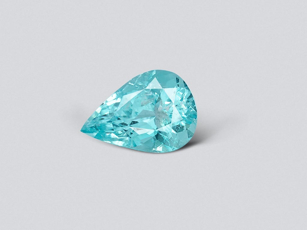 Neon blue Paraiba tourmaline in pear cut 3.89 ct from Mozambique Image №1