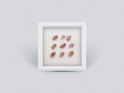 Set of calibrated sapphires 5x3 mm pear cut 2.07 carats/9 pcs photo
