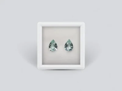 Pair of pear cut aquamarines 1.73 carats photo