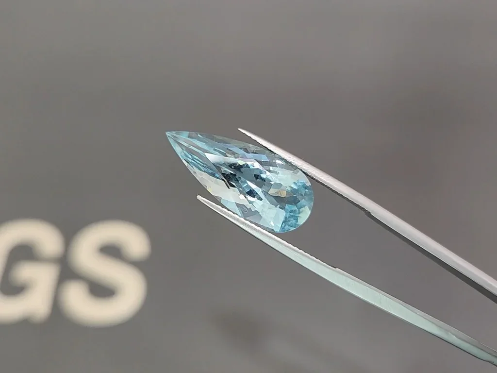 Aquamarin im birnenschliff 8,91 karat, Brazil Image №3