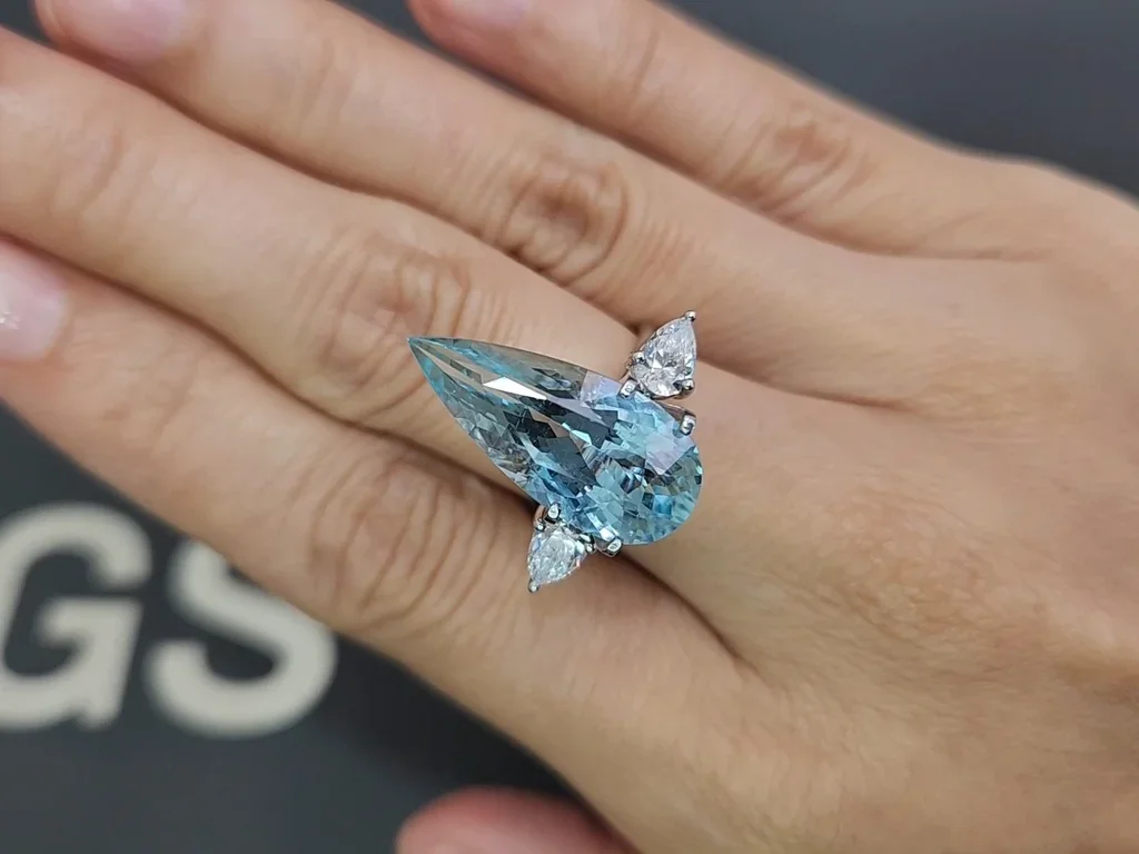 Aquamarin im birnenschliff 8,91 karat, Brazil Image №5