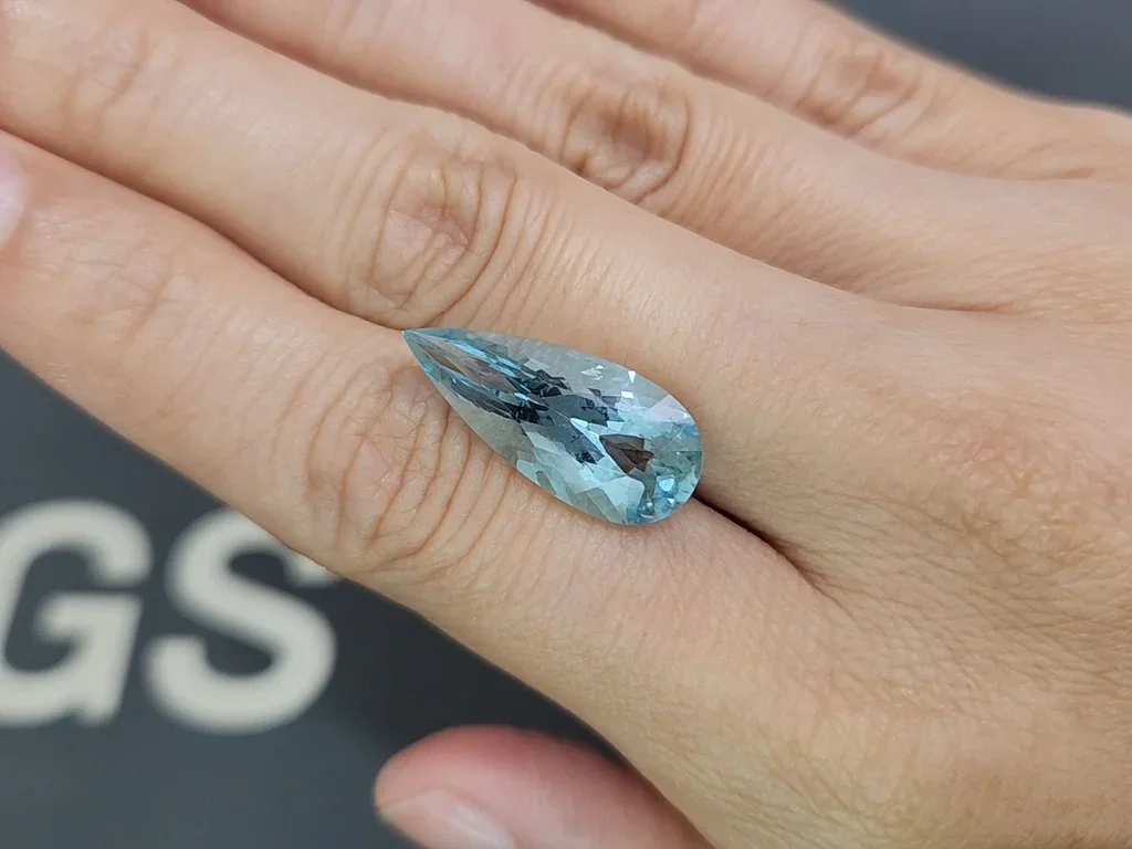 Aquamarin im birnenschliff 8,91 karat, Brazil Image №2