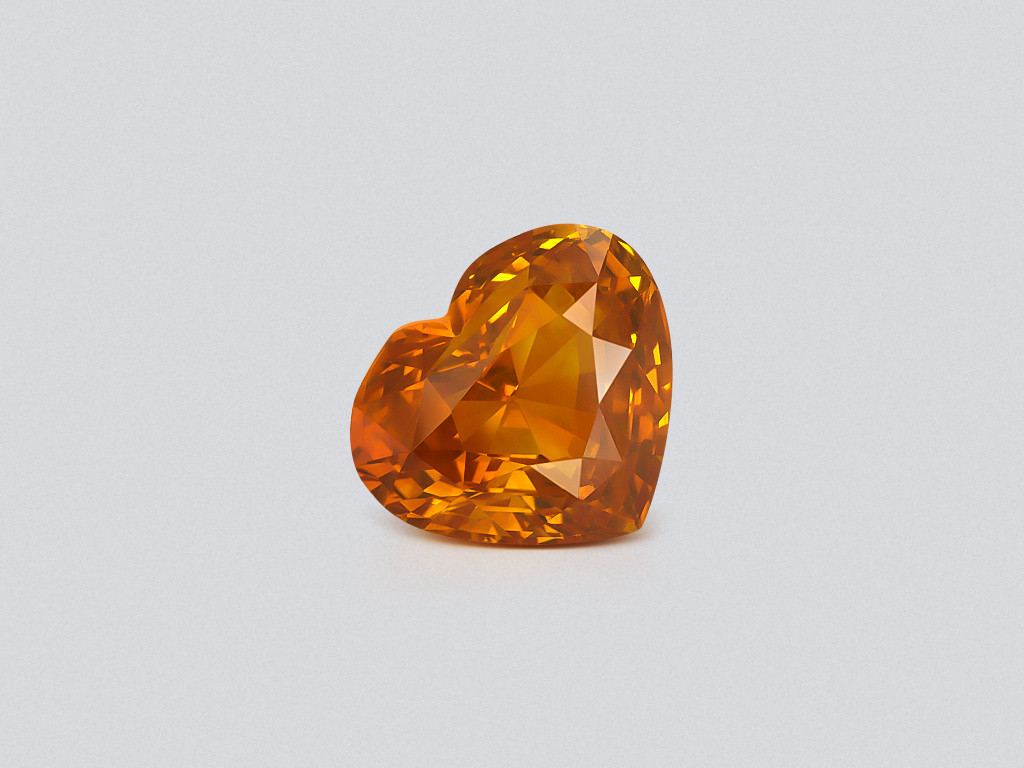 Saphir orange rutile taille cœur, effet soie 7,01 carats, Sri Lanka Image №1