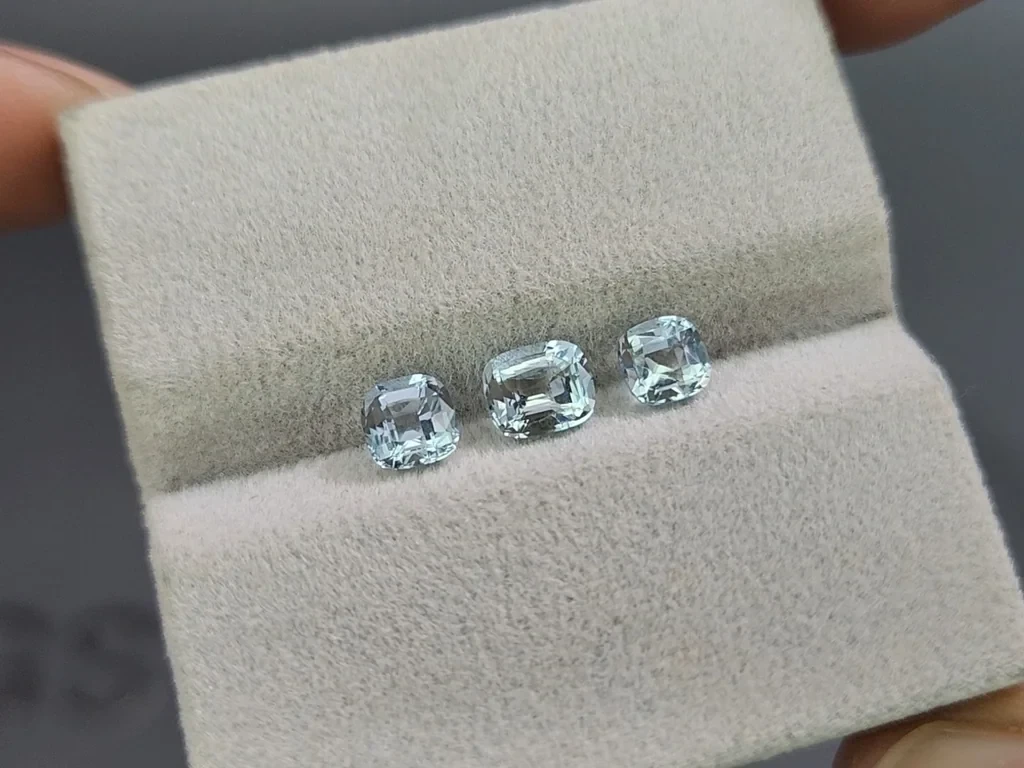 Set of aquamarines cushion-cut 1.48 carats, Madagascar Image №4