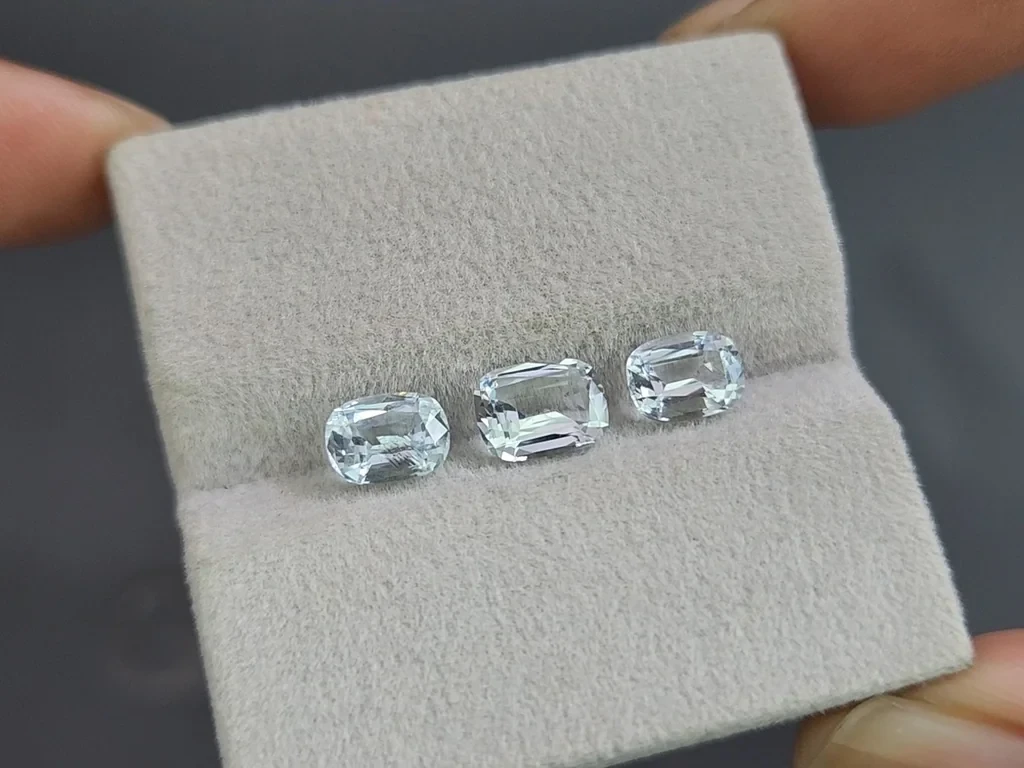 Set of aquamarines cushion cut  2.63 carats, Madagascar Image №5