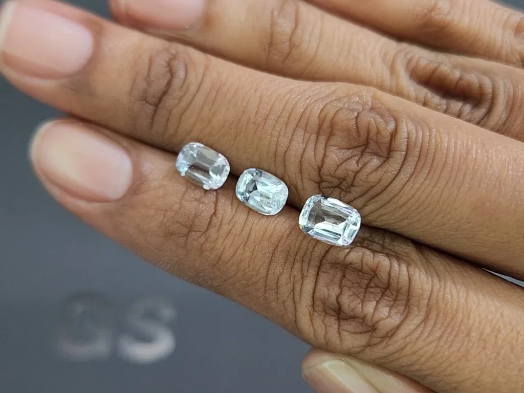 Set of aquamarines cushion cut  2.63 carats, Madagascar Image №2