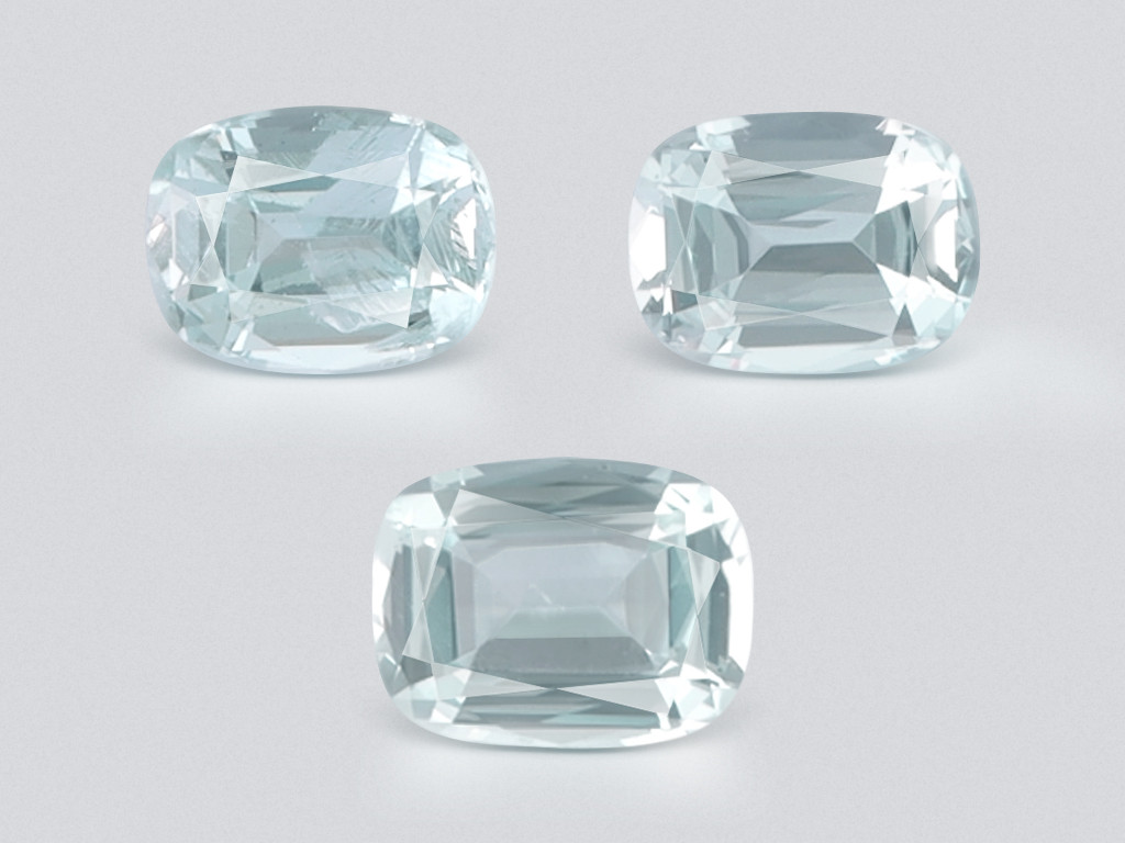 Set of aquamarines cushion cut  2.63 carats, Madagascar Image №1