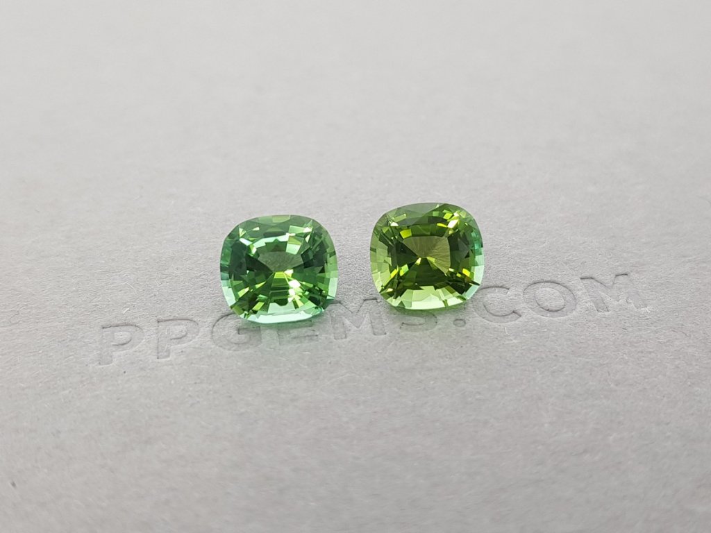 Pair of golden-green tourmalines 4.88 ct, Afghanistan Image №2