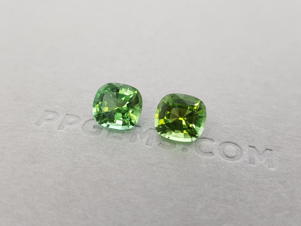 Pair of golden-green tourmalines 4.88 ct, Afghanistan Image №3