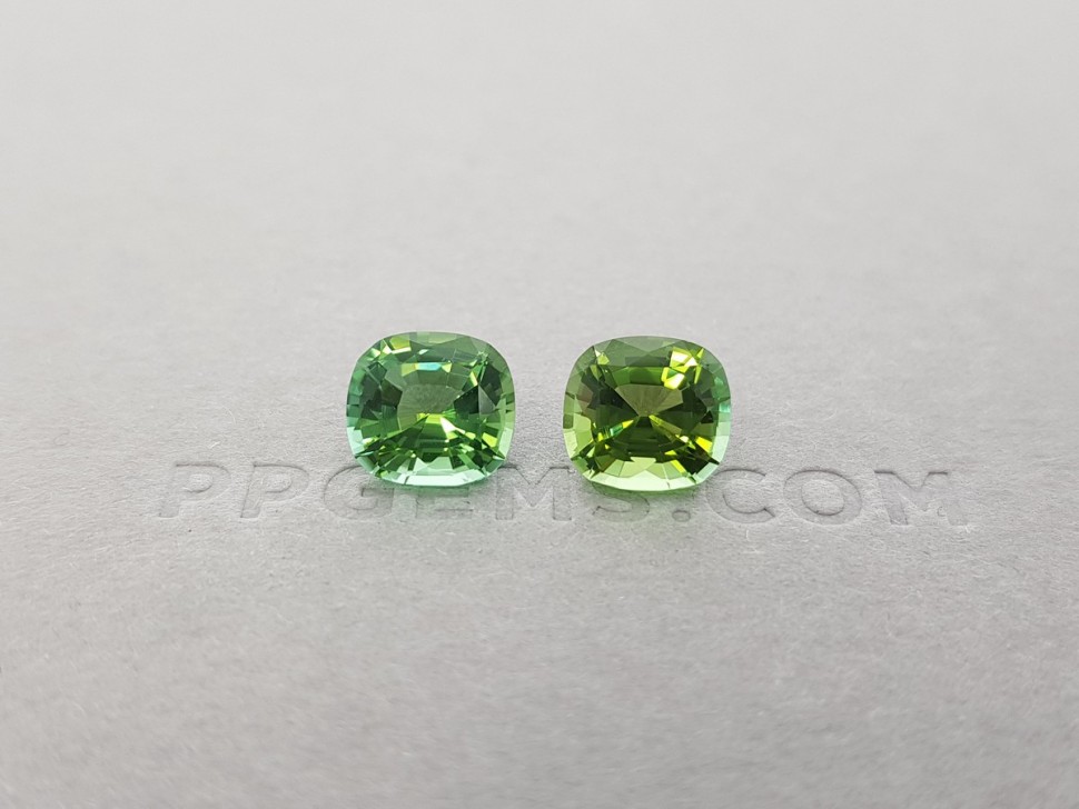 Pair of golden-green tourmalines 4.88 ct, Afghanistan Image №4
