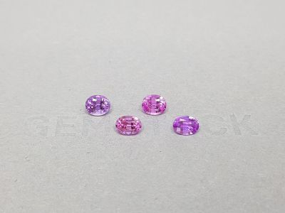 Set of intense pink and purple sapphires, 2.23 ct, Madagascar photo