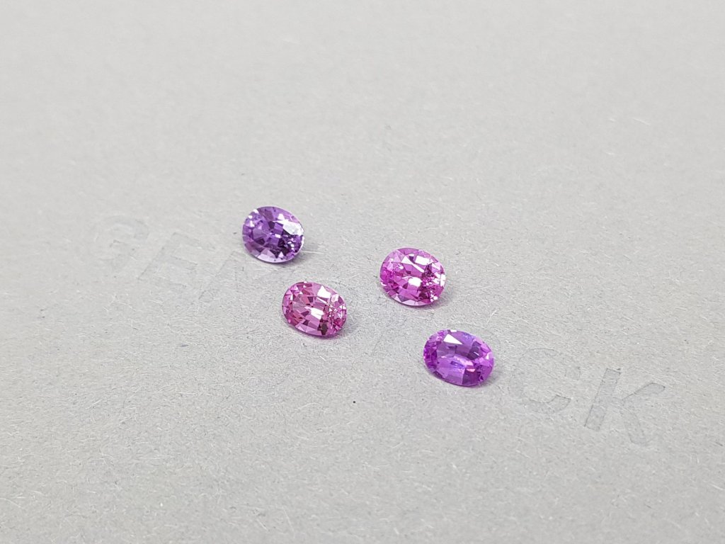 Set of intense pink and purple sapphires, 2.23 ct, Madagascar Image №2