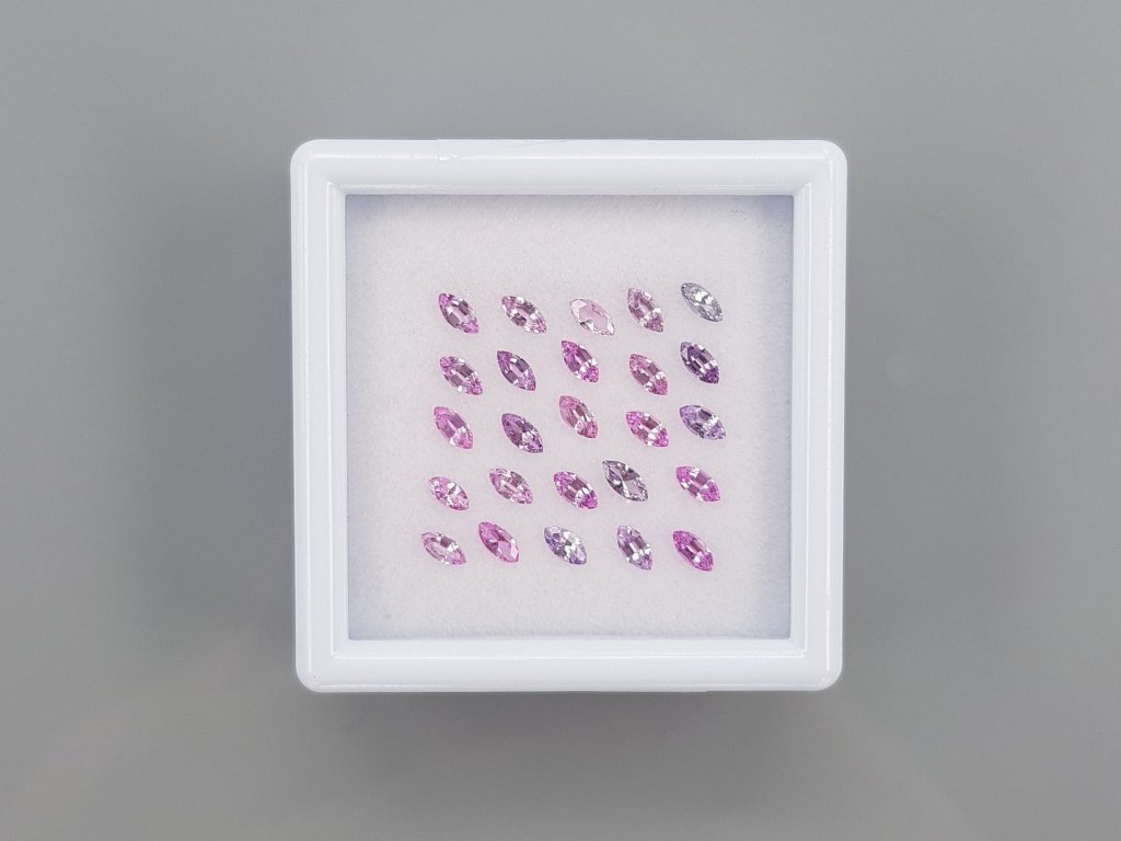 Set of calibrated sapphires 4x2 mm, marquise cut, 1.97 carats/25 pcs. Image №1