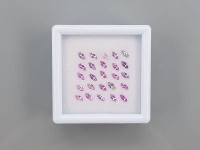 Set of calibrated sapphires 4x2 mm, marquise cut, 1.97 carats/25 pcs. photo