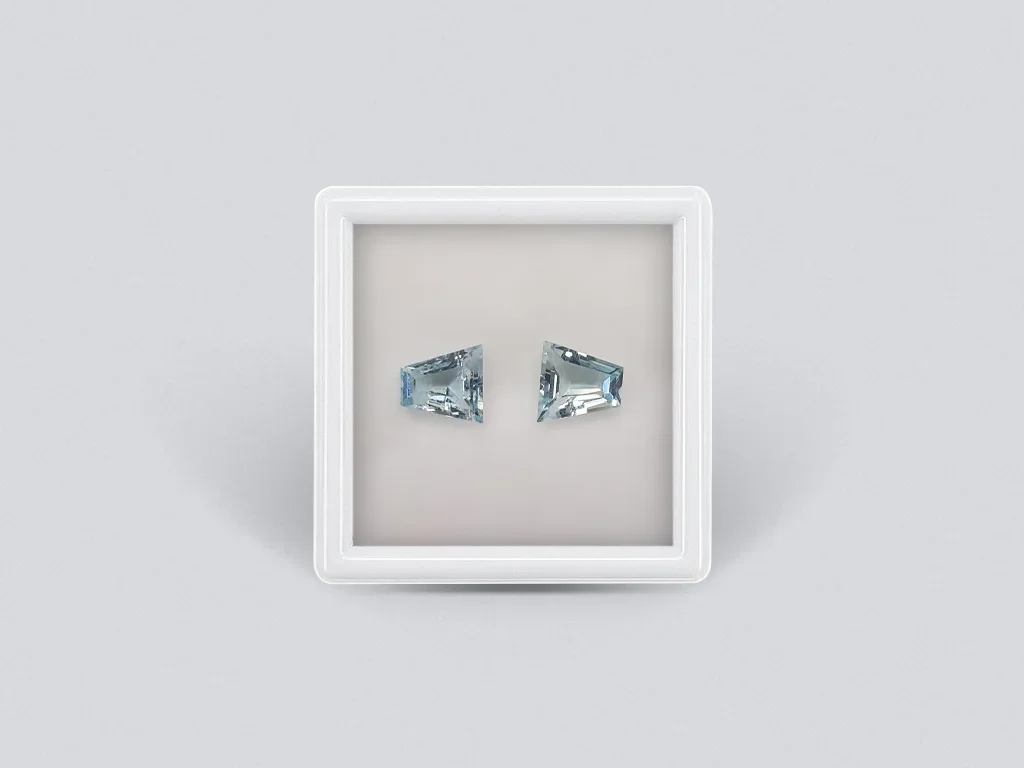 Light blue aquamarines, trapezoid cut, 1.75 carats, Africa  Image №1