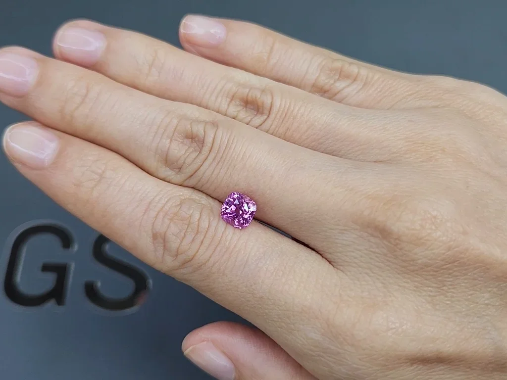 Unheated cushion cut purple sapphire 2.06 carats, Sri Lanka Image №2