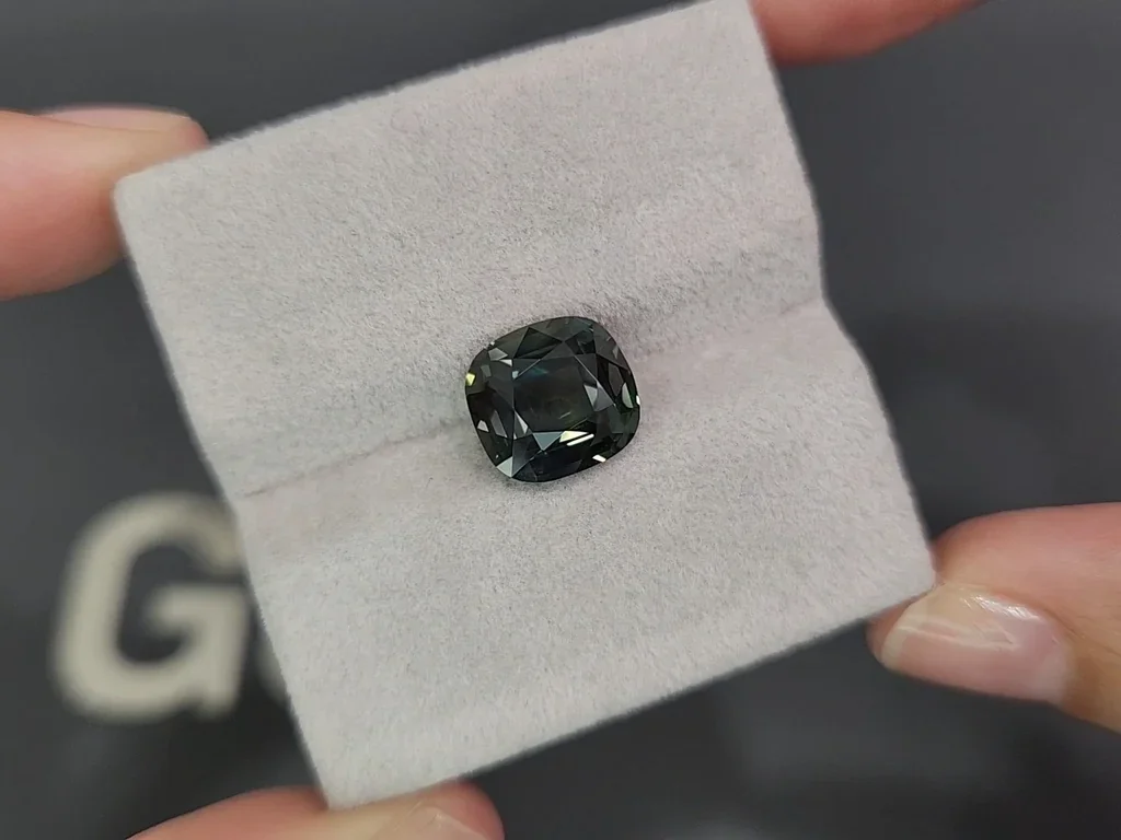 Saphir bleu sarcelle taille coussin non chauffé 5,54 carats, Sri Lanka Image №4