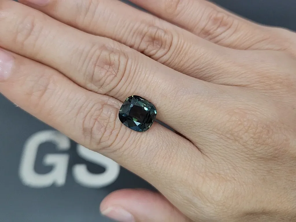 Saphir bleu sarcelle taille coussin non chauffé 5,54 carats, Sri Lanka Image №2