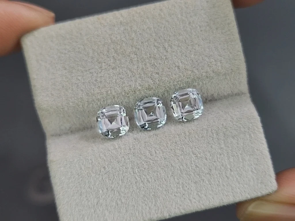 Set of aquamarines cushion cut  2.59 carats, Madagascar Image №5