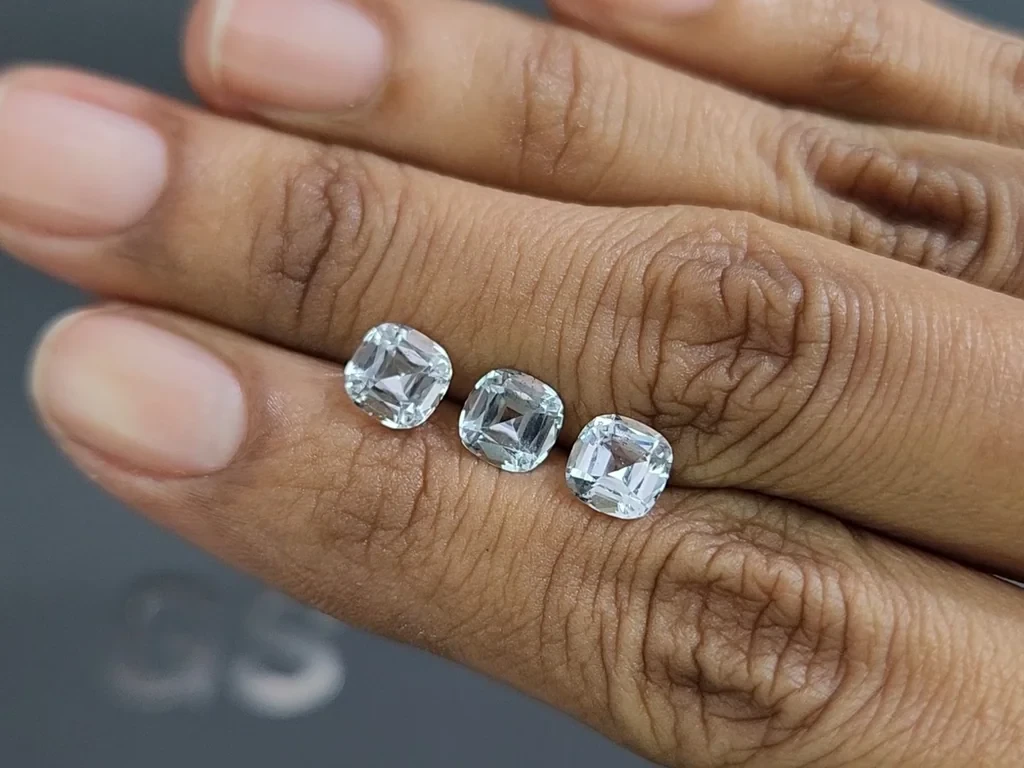 Set of aquamarines cushion cut  2.59 carats, Madagascar Image №2