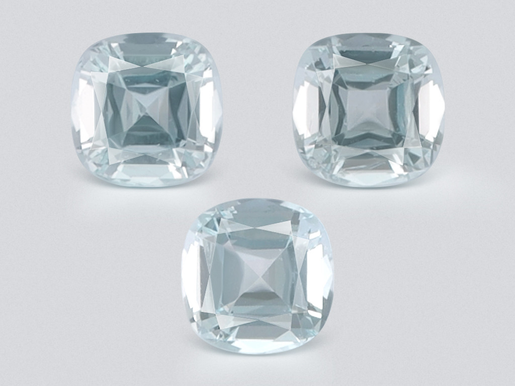 Set of aquamarines cushion cut  2.59 carats, Madagascar Image №1