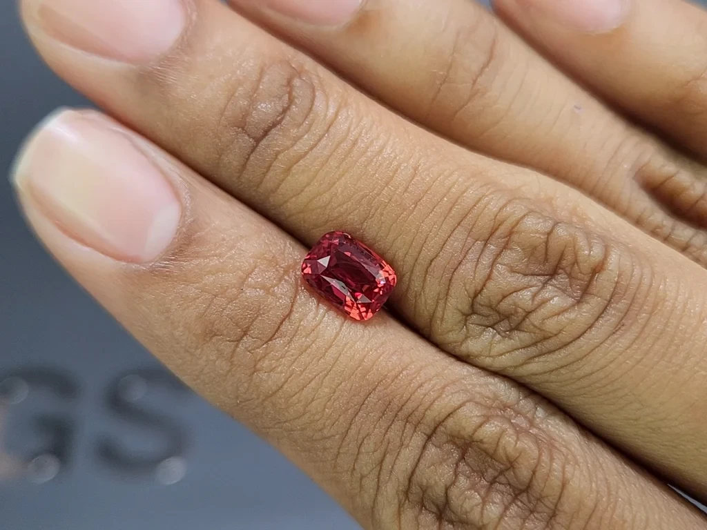 Spinel pinkish red cushion cut 2.04 carats, Tanzania Image №2
