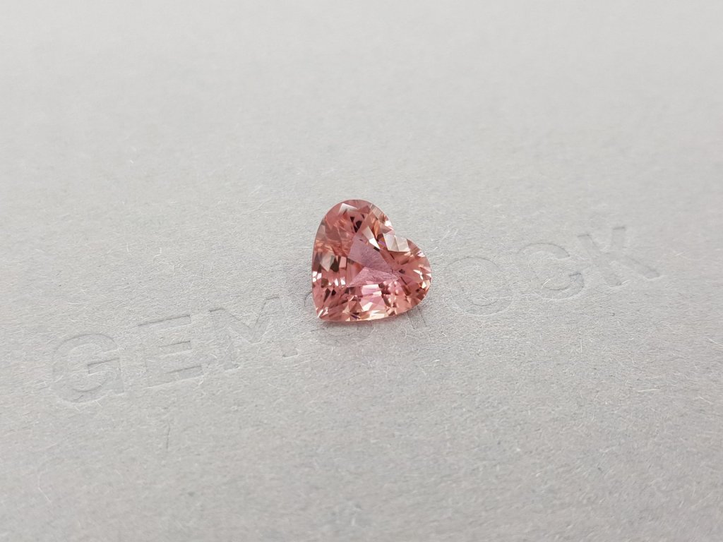 Orange-pink heart cut tourmaline 3.15 ct Image №3