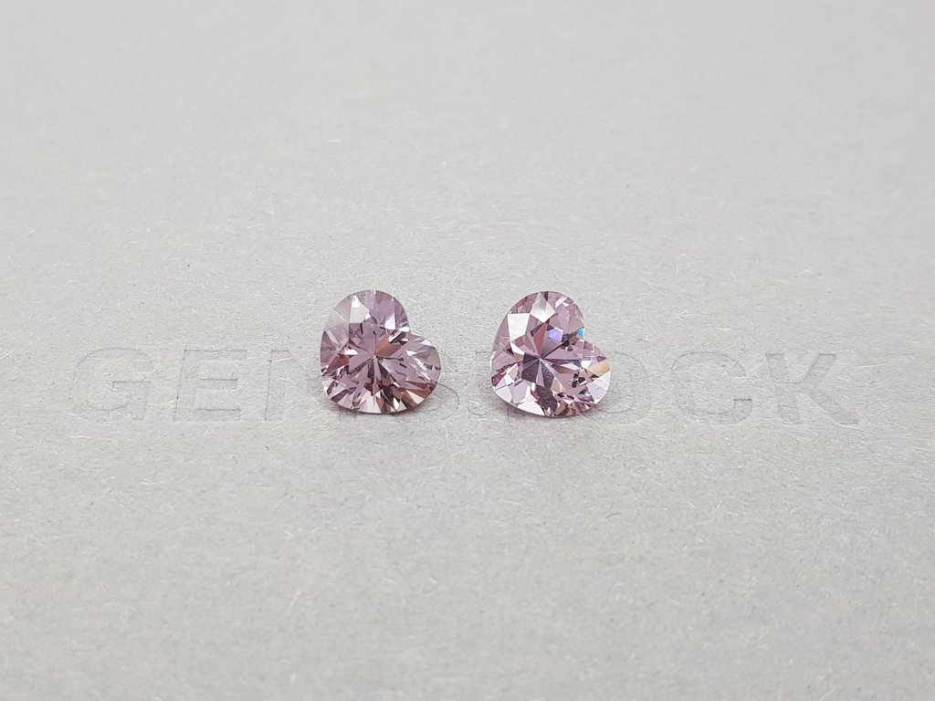Pair of pink Tanzanian heart shape spinels 3.85 carats Image №1