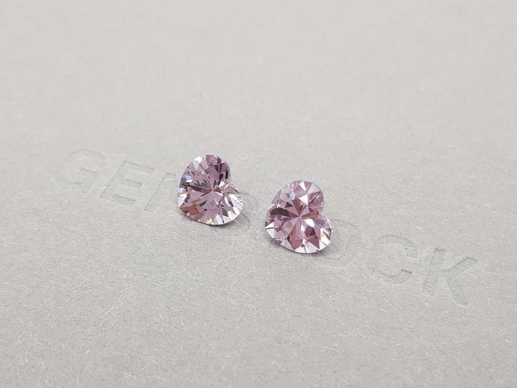 Pair of pink Tanzanian heart shape spinels 3.85 carats Image №3