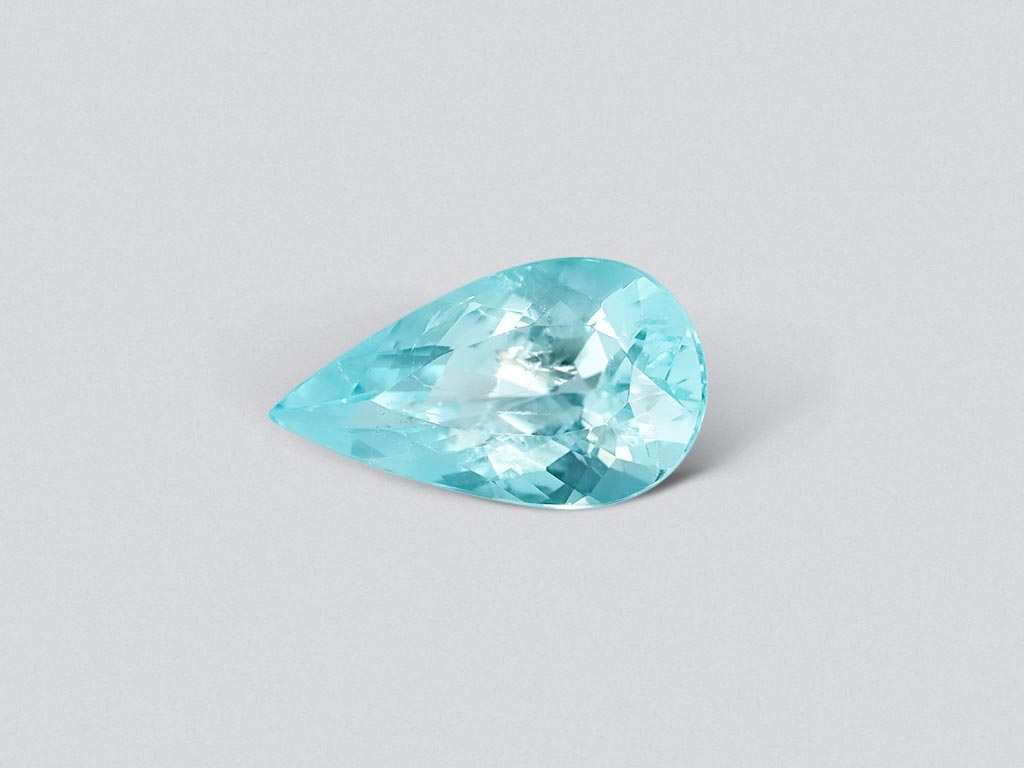 Neon blue Paraiba tourmaline in pear cut 1.51 carats, Mozambique Image №1