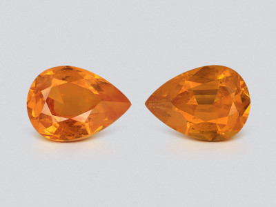 Paar spessartine im birnenschliff 2,89 carats, Tansania photo