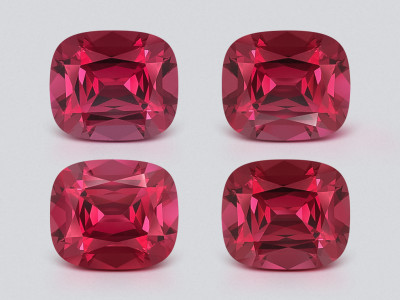 Set of  garnets rhodolite cushion cut  5.84 carats, Madagascar photo