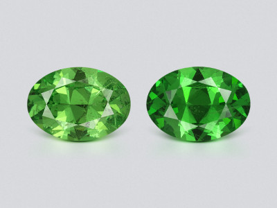 Une paire de tsavorites de taille ovale 1,37 carat, Tanzanie photo
