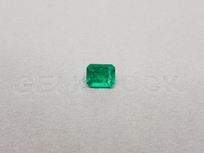 Intense Colombian Vivid Green emerald octagon cut 1.66 ct photo
