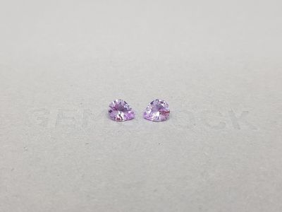 Pair of pear cut lavender sapphires 1.15 ct from Madagascar photo