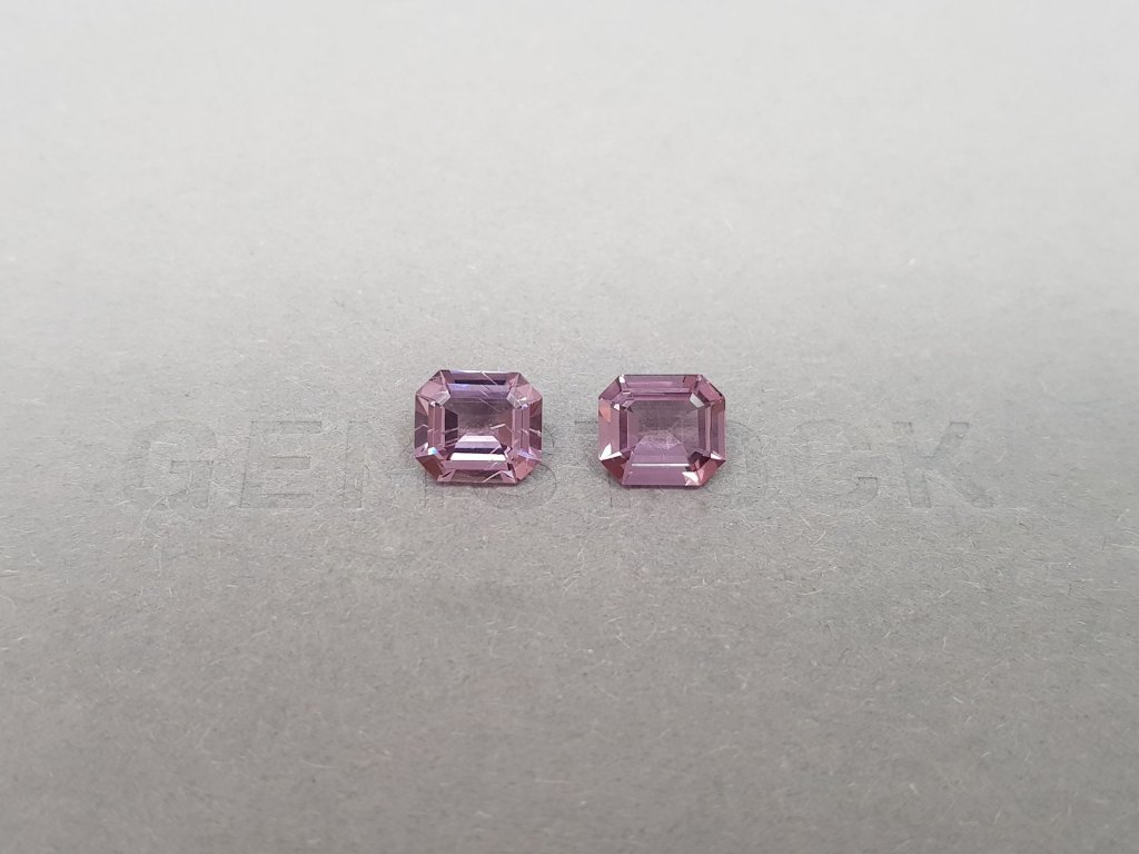Pair of octagon cut pink spinels 2.74 ct, Burma Image №1