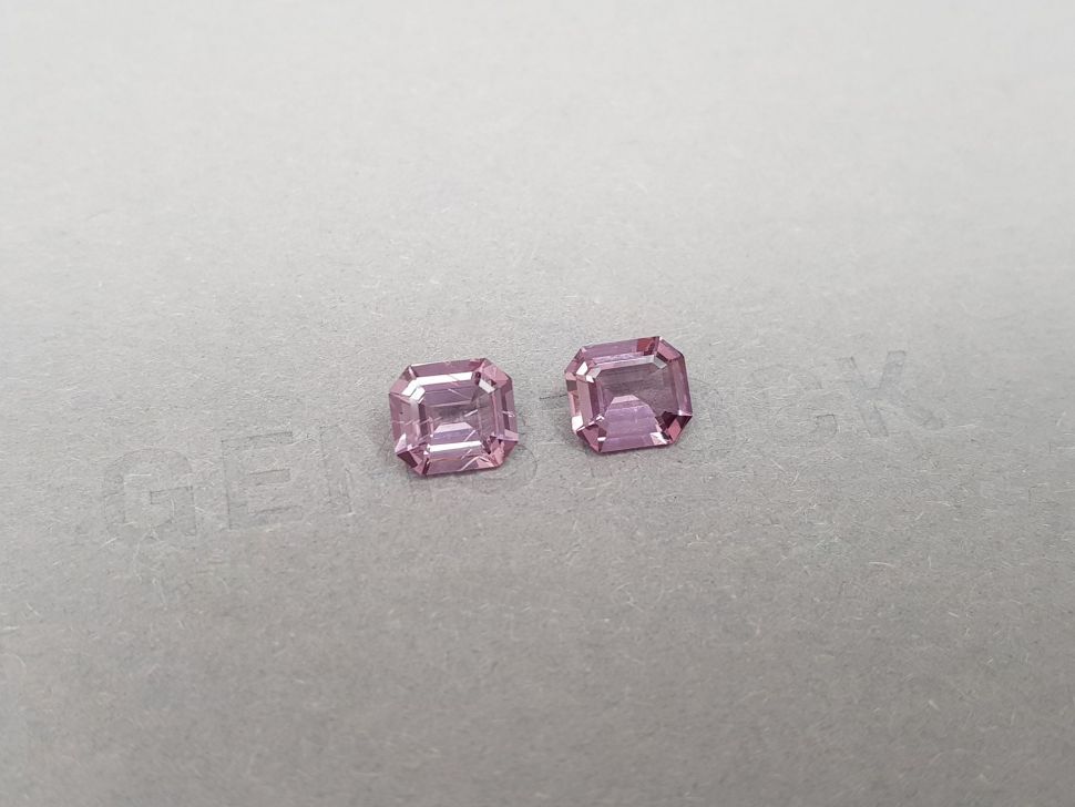 Pair of octagon cut pink spinels 2.74 ct, Burma Image №2