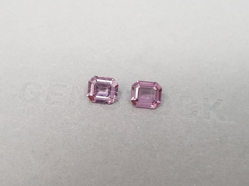 Pair of octagon cut pink spinels 2.74 ct, Burma Image №3